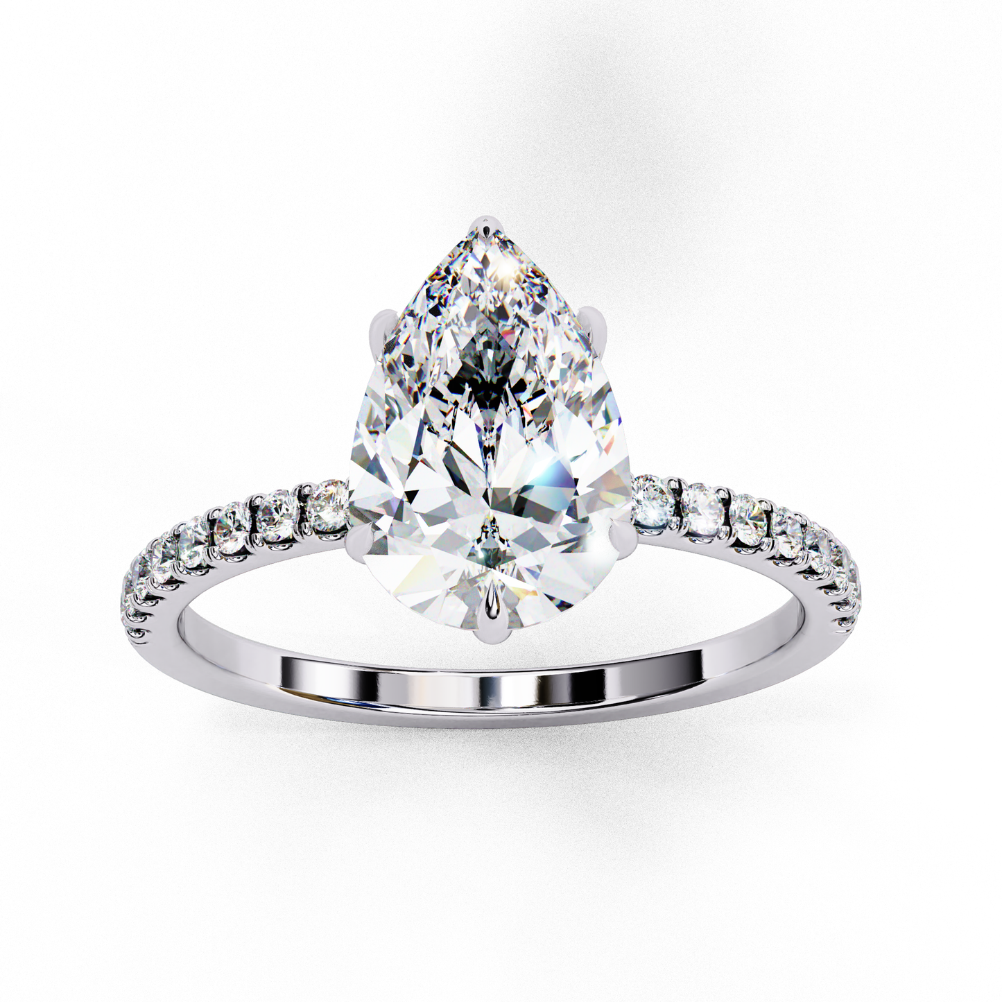 radiant pear classic lab grown diamond solitaire ring