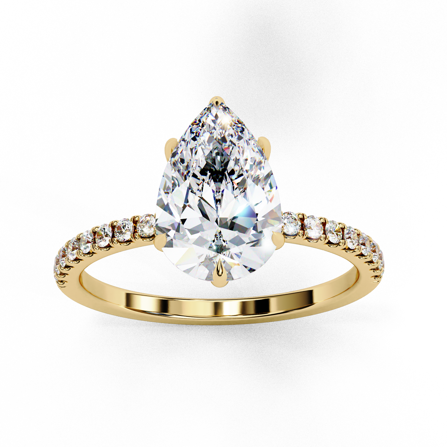 radiant pear classic lab grown diamond solitaire ring