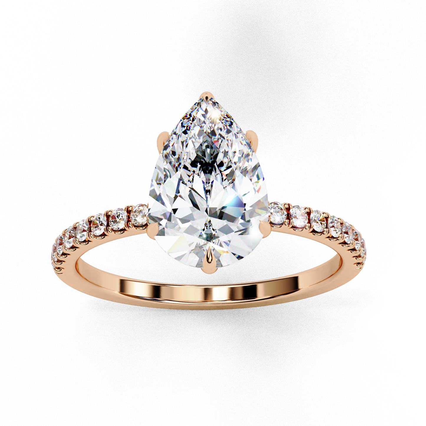 radiant pear classic lab grown diamond solitaire ring