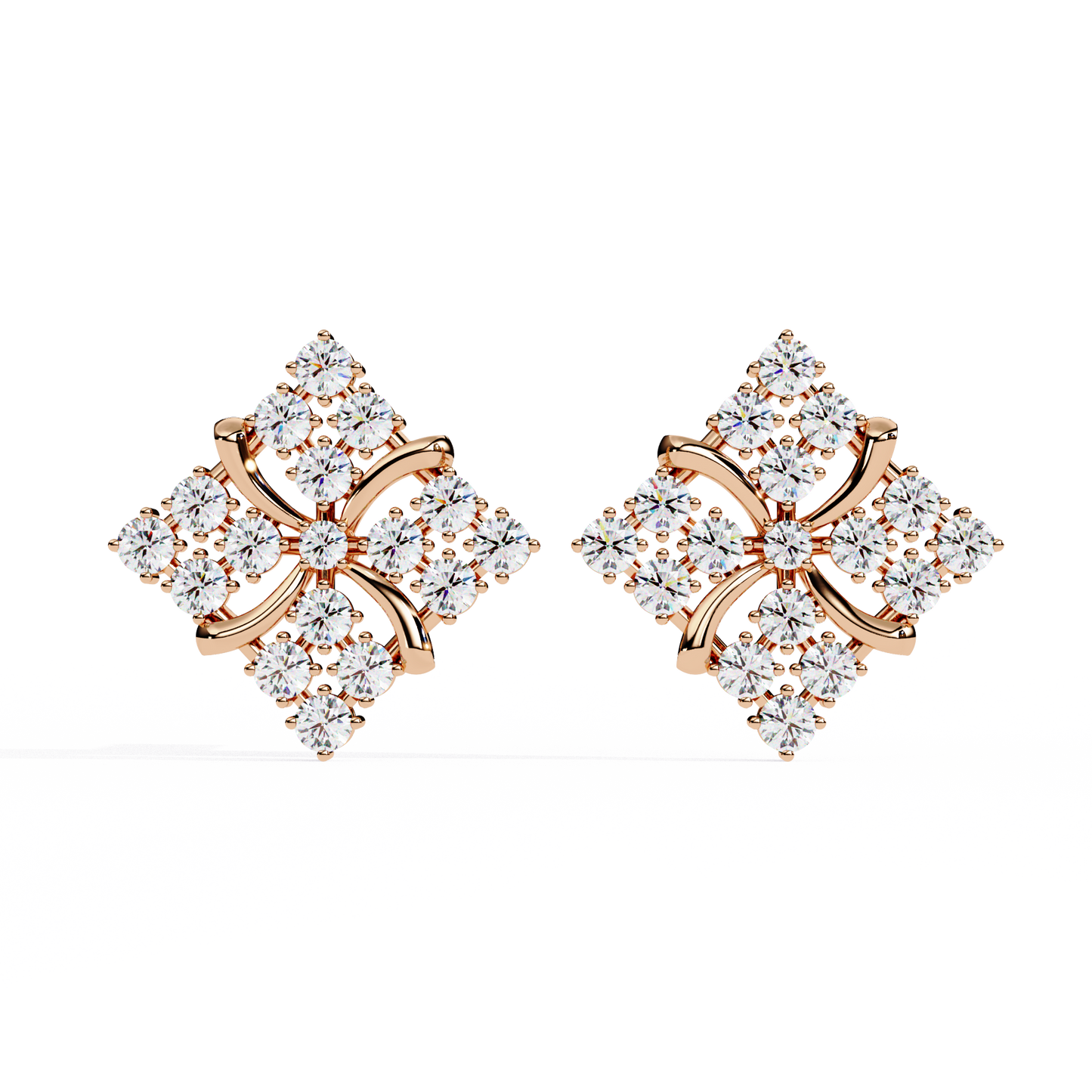 quilted radiance cluster lab grown diamond studs