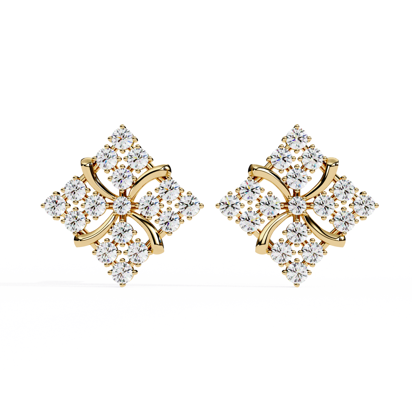quilted radiance cluster lab grown diamond studs