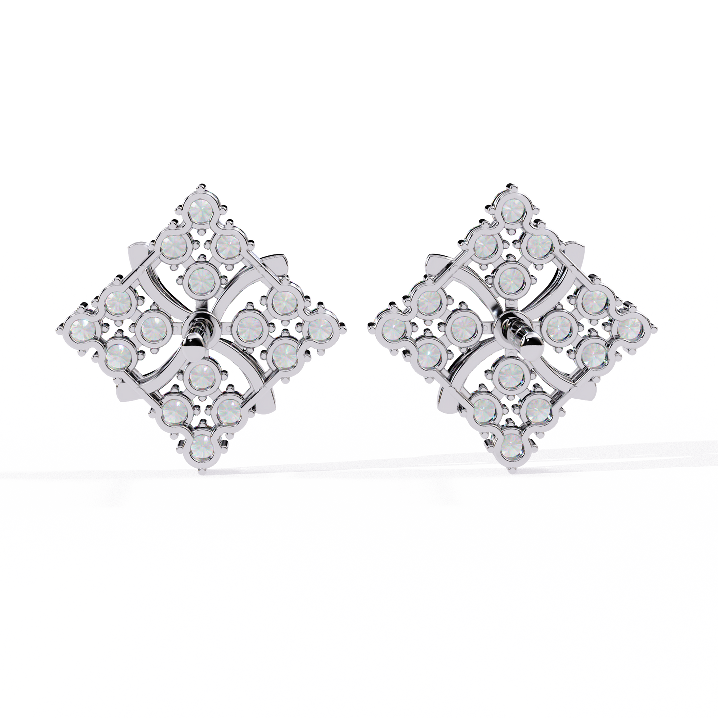 quilted radiance cluster lab grown diamond studs