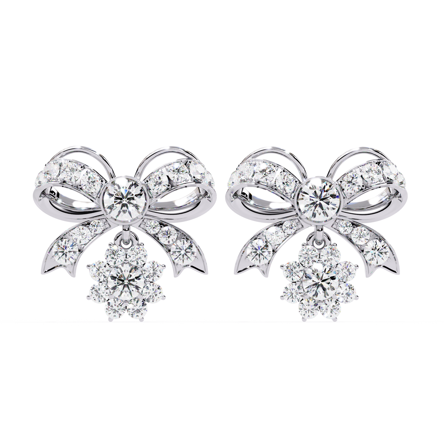 fête bow cluster lab grown diamond studs