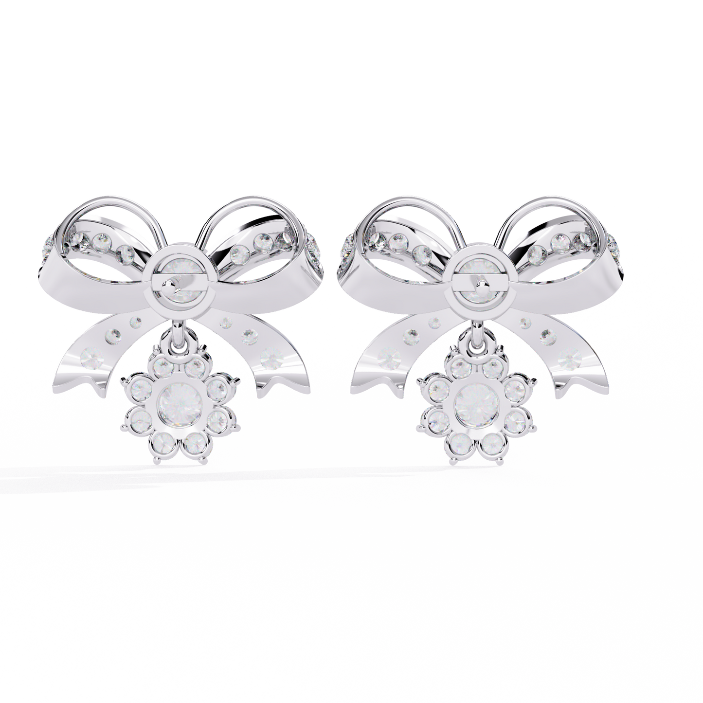 fête bow cluster lab grown diamond studs