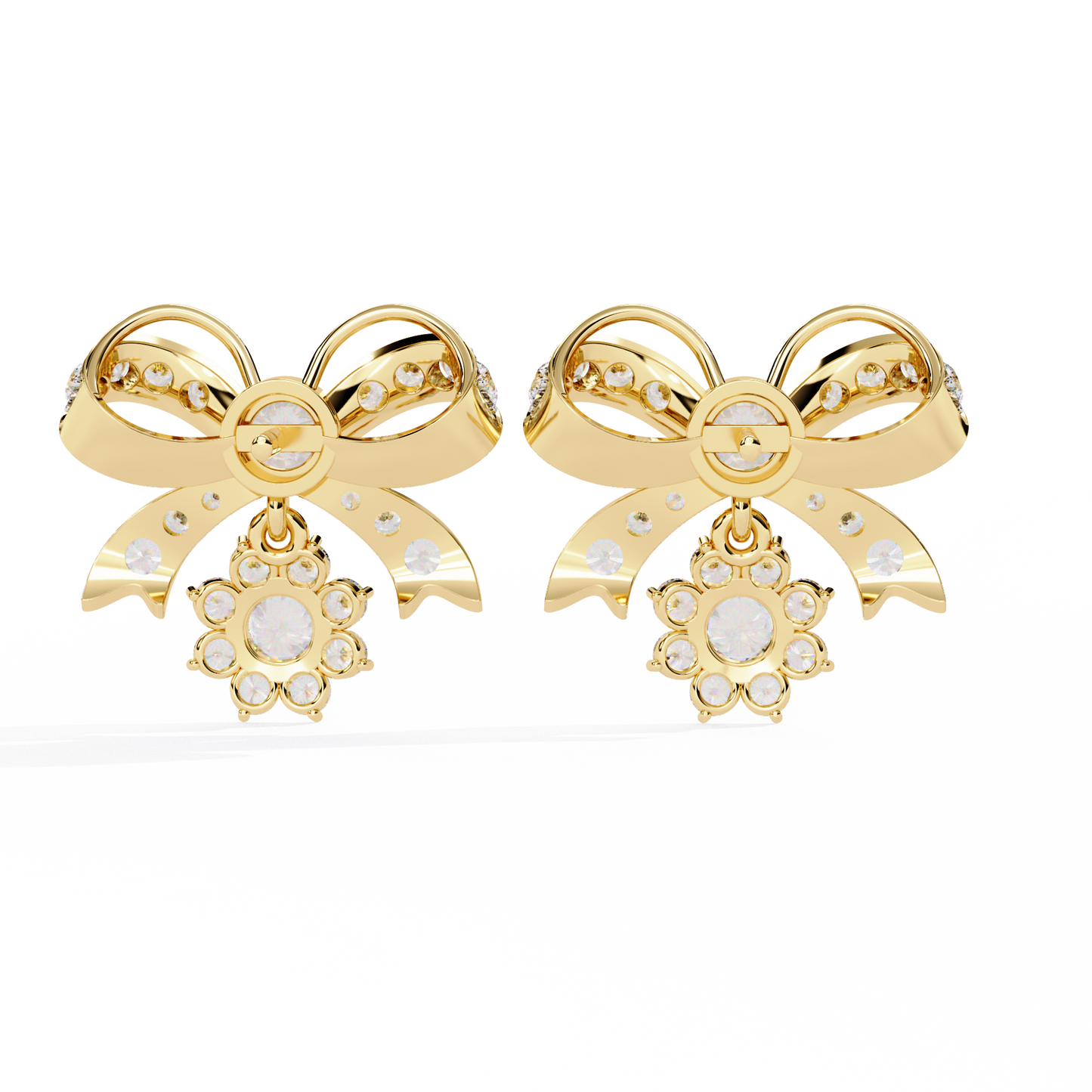 fête bow cluster lab grown diamond studs