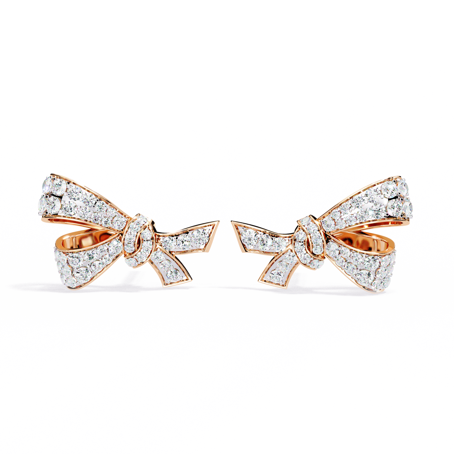 aria ribbon bow lab grown diamond studs