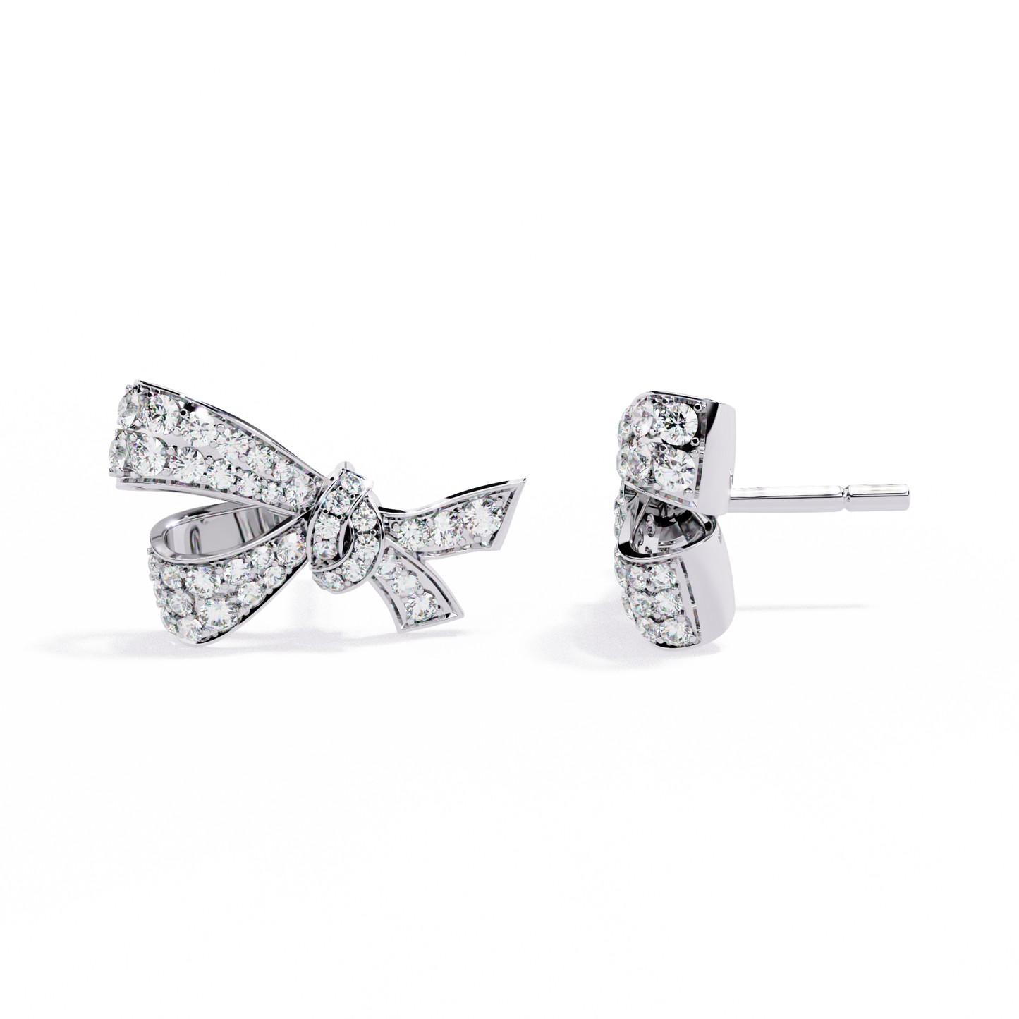 aria ribbon bow lab grown diamond studs
