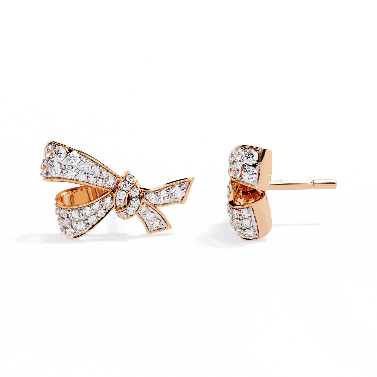 aria ribbon bow lab grown diamond studs