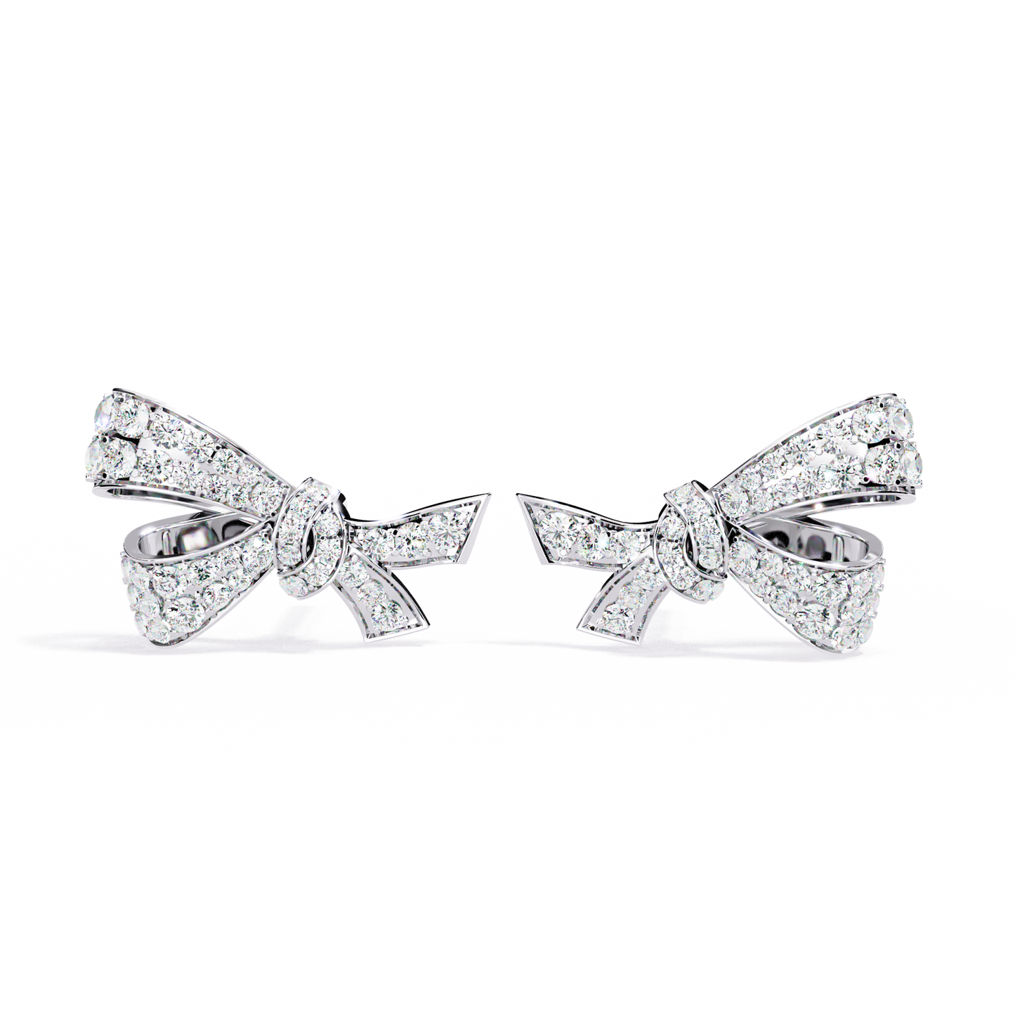 aria ribbon bow lab grown diamond studs