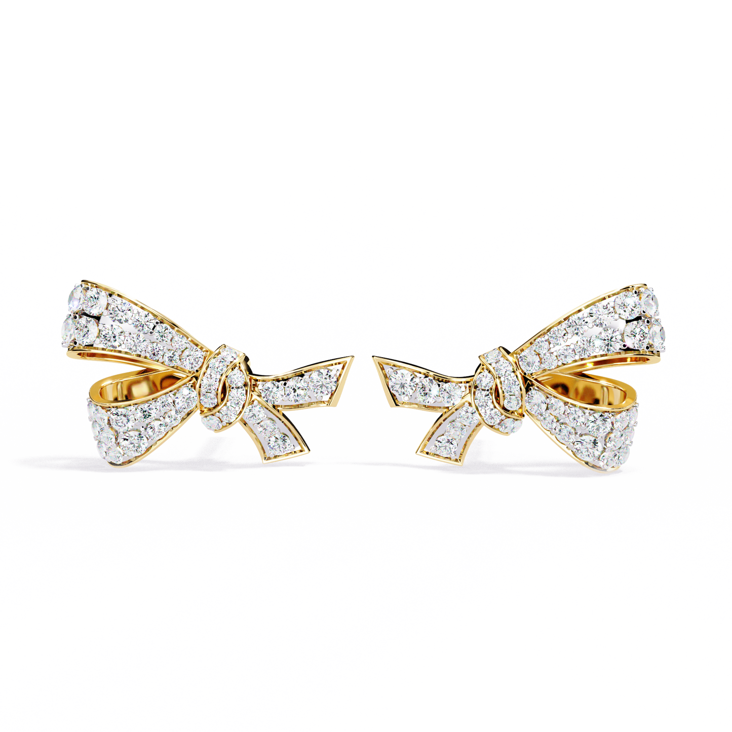 aria ribbon bow lab grown diamond studs