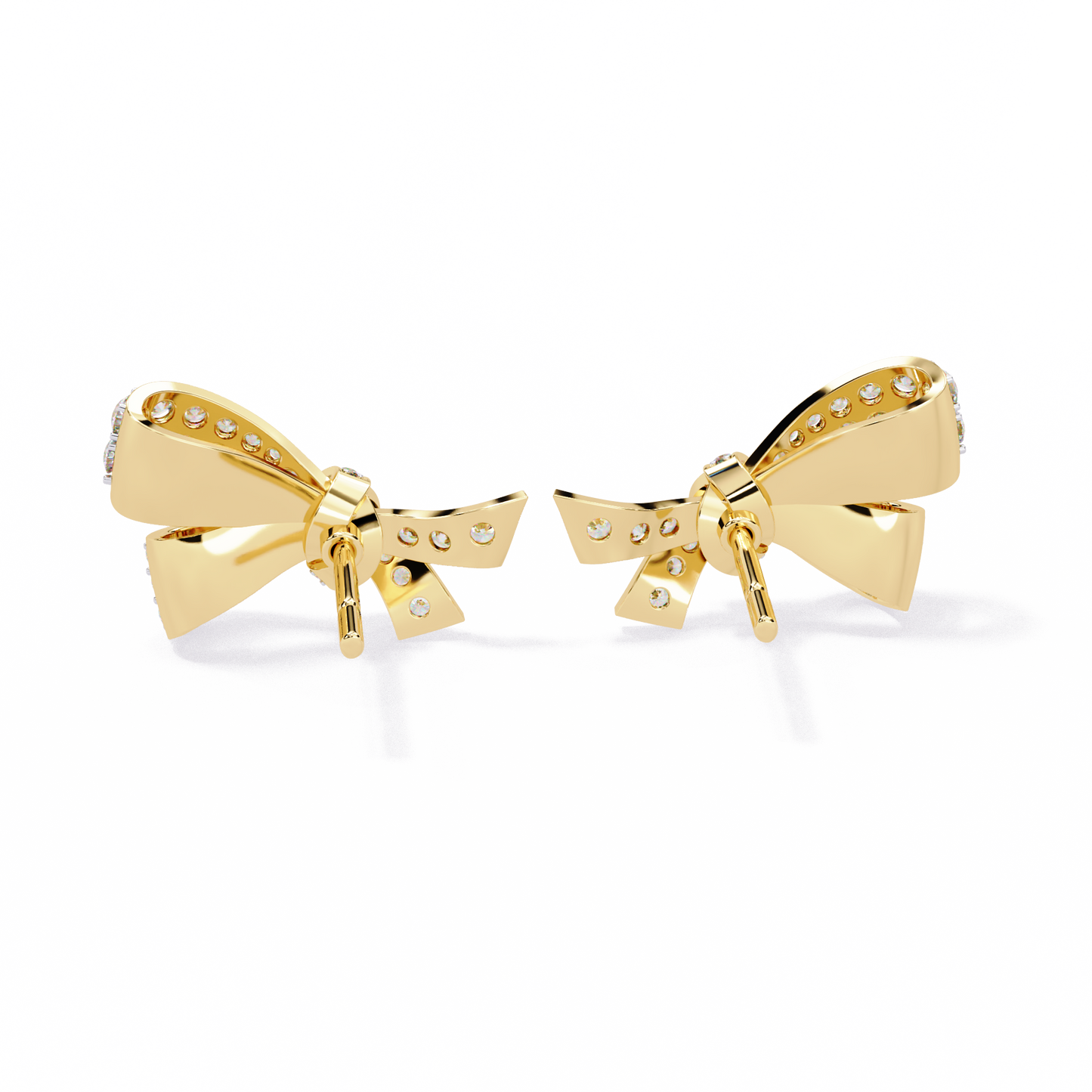 aria ribbon bow lab grown diamond studs