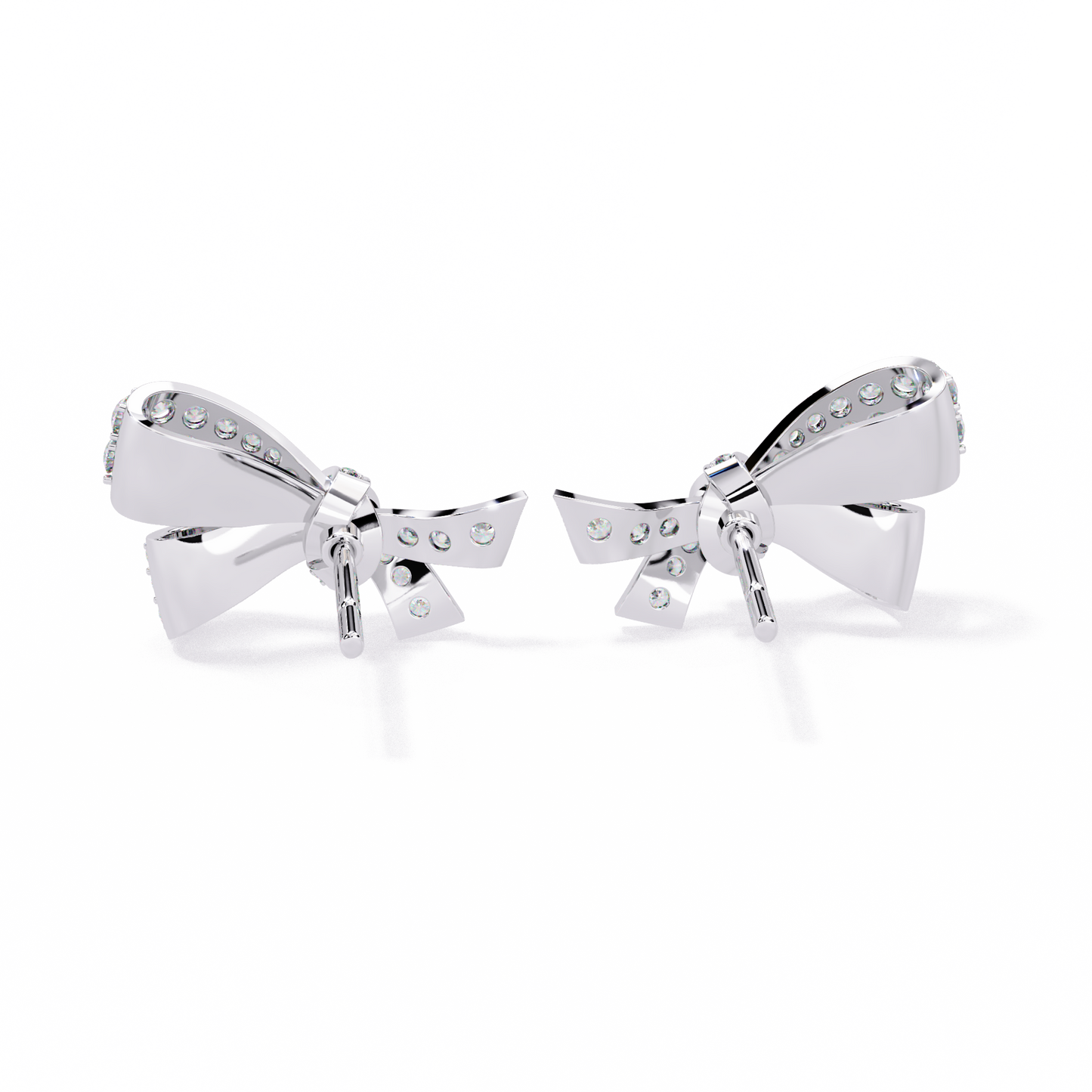 aria ribbon bow lab grown diamond studs