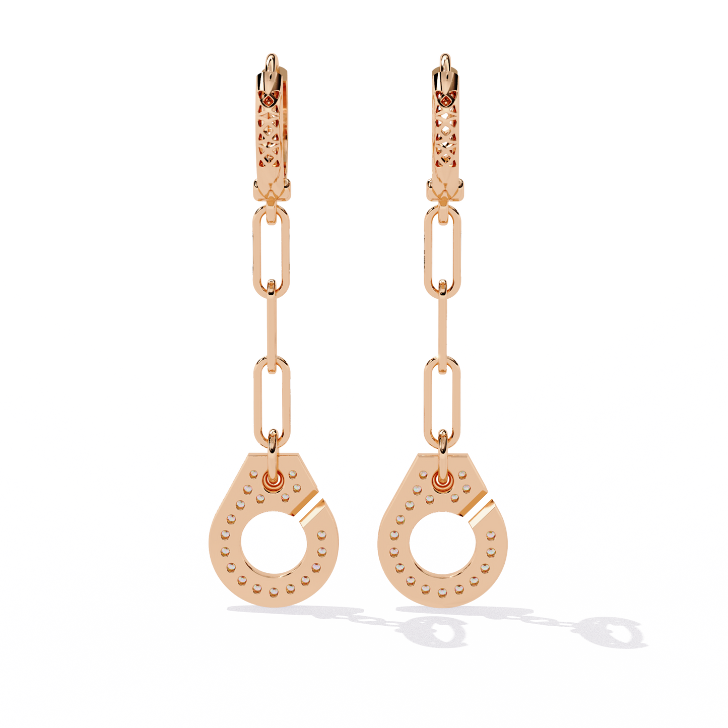 link luxe geometric gold drop lab grown diamond earrings