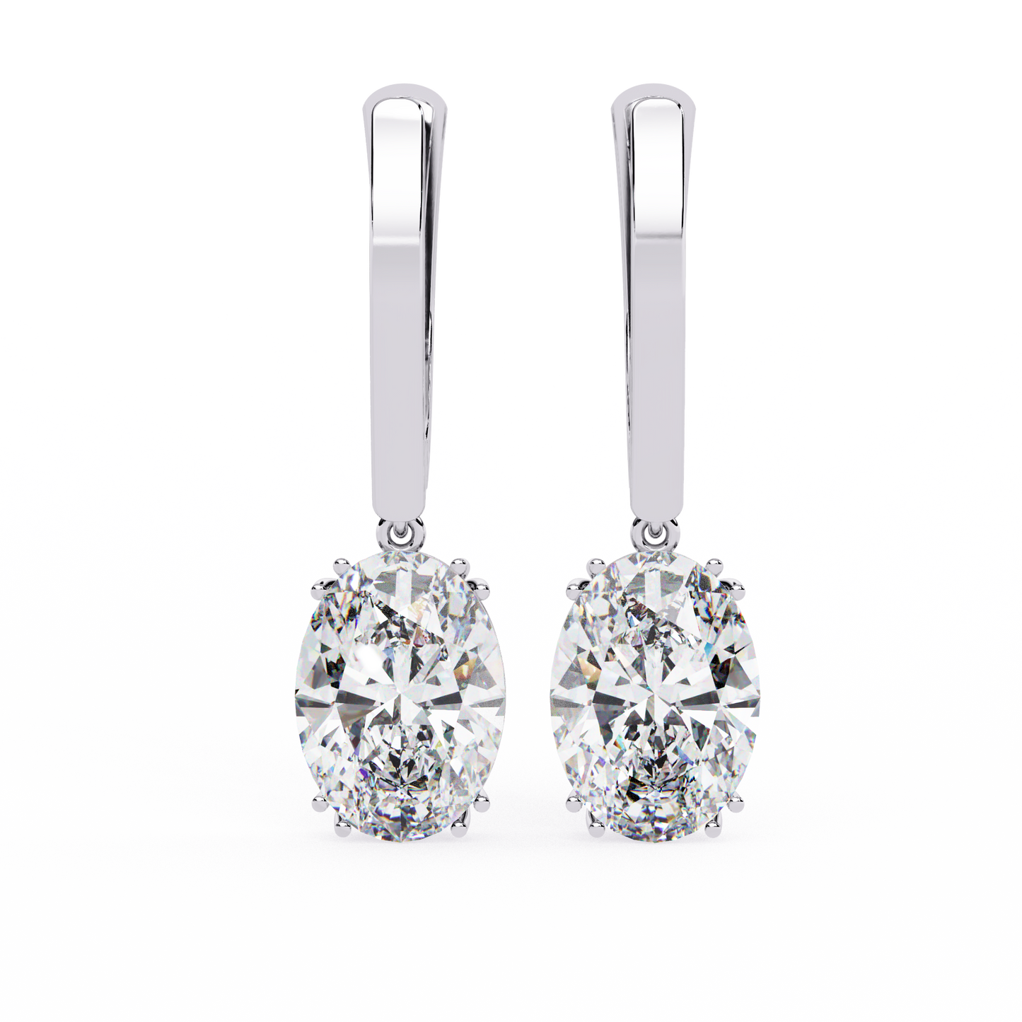 era oval solitaire drop lab grown diamond earrings
