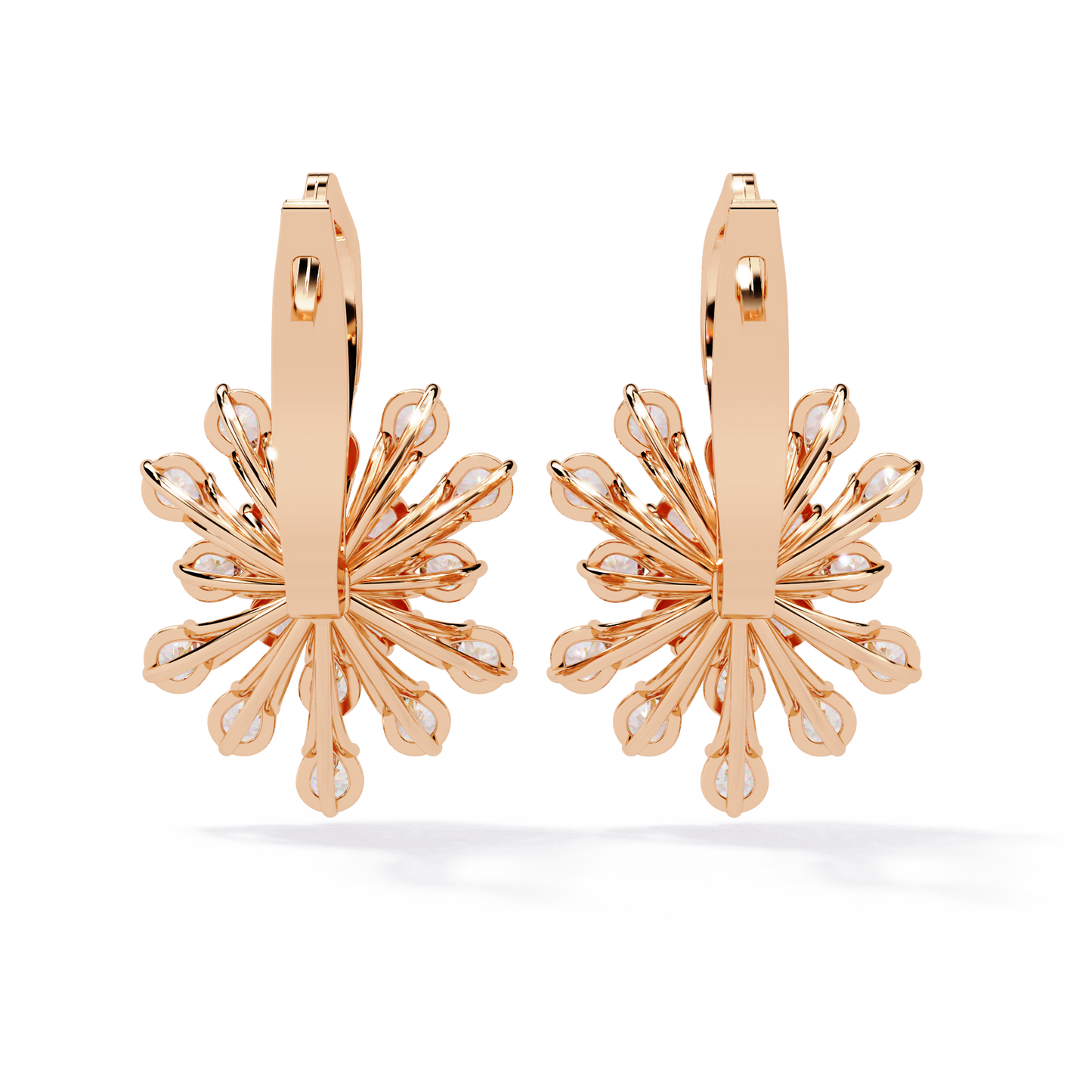 aurora sunburst cluster lab grown diamond drop earrings