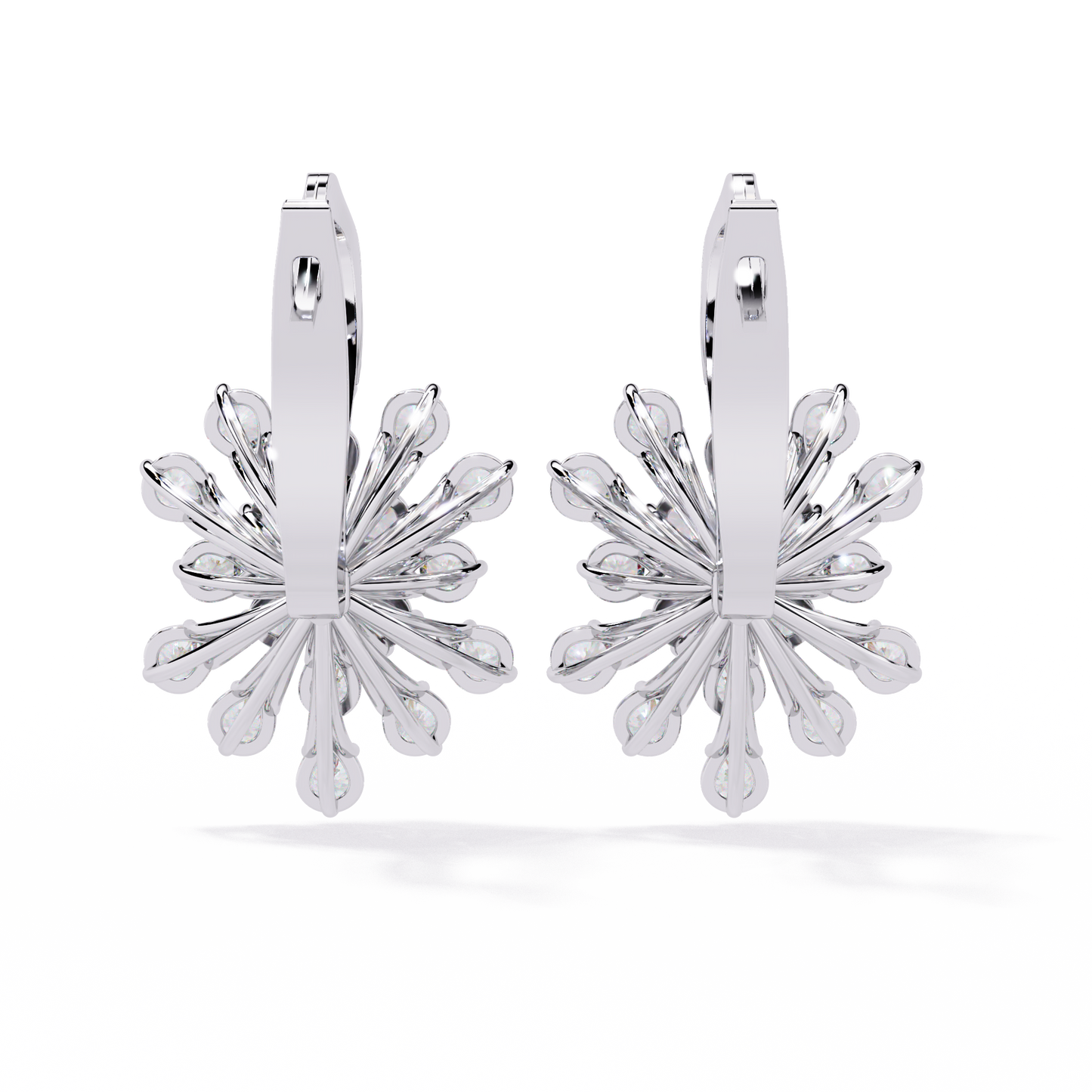 aurora sunburst cluster lab grown diamond drop earrings