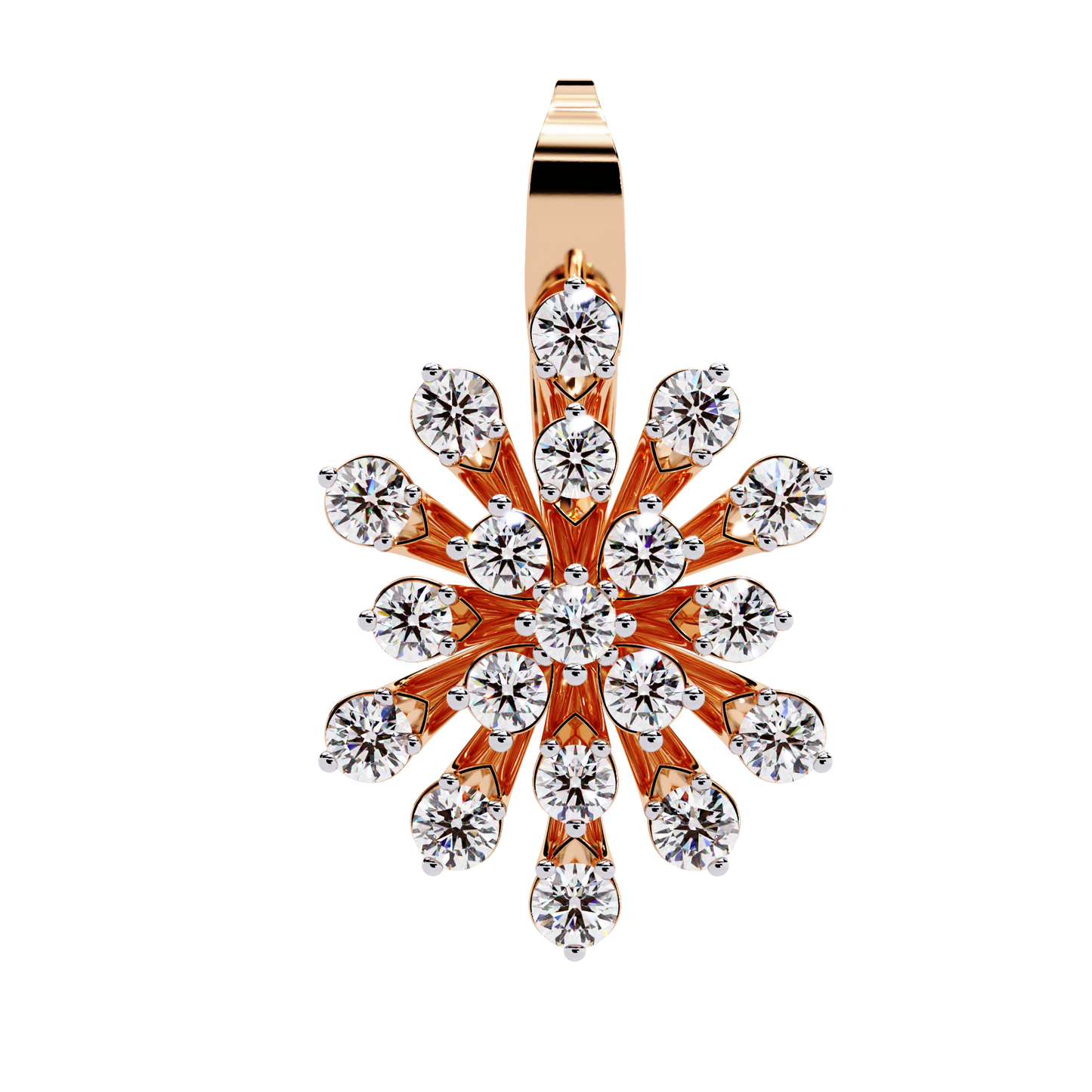 aurora sunburst cluster lab grown diamond drop earrings