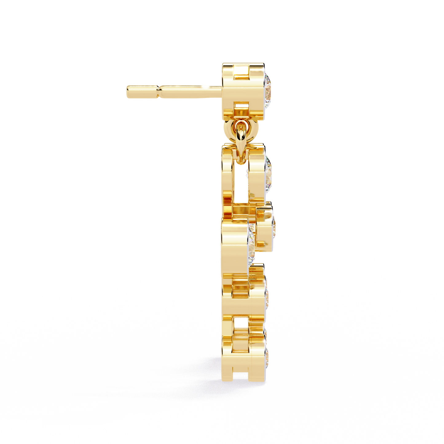 nova bubble bezel drop lab grown diamond earrings
