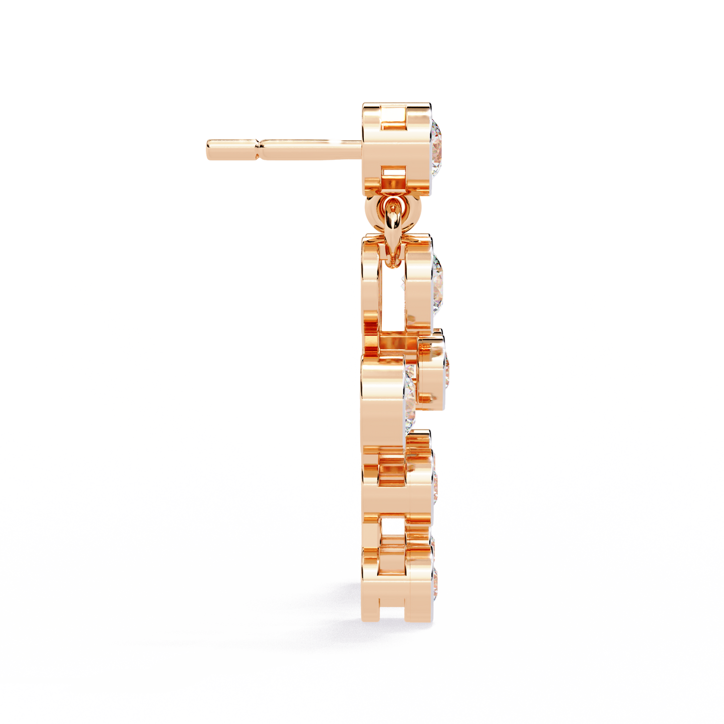 nova bubble bezel drop lab grown diamond earrings