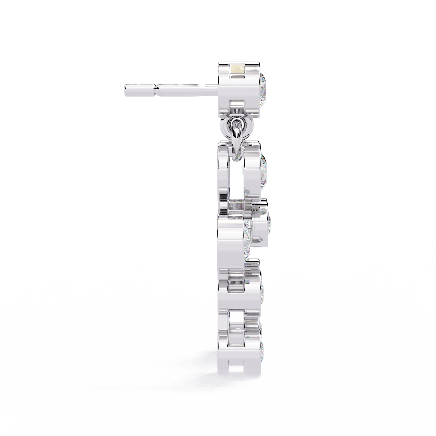 nova bubble bezel drop lab grown diamond earrings