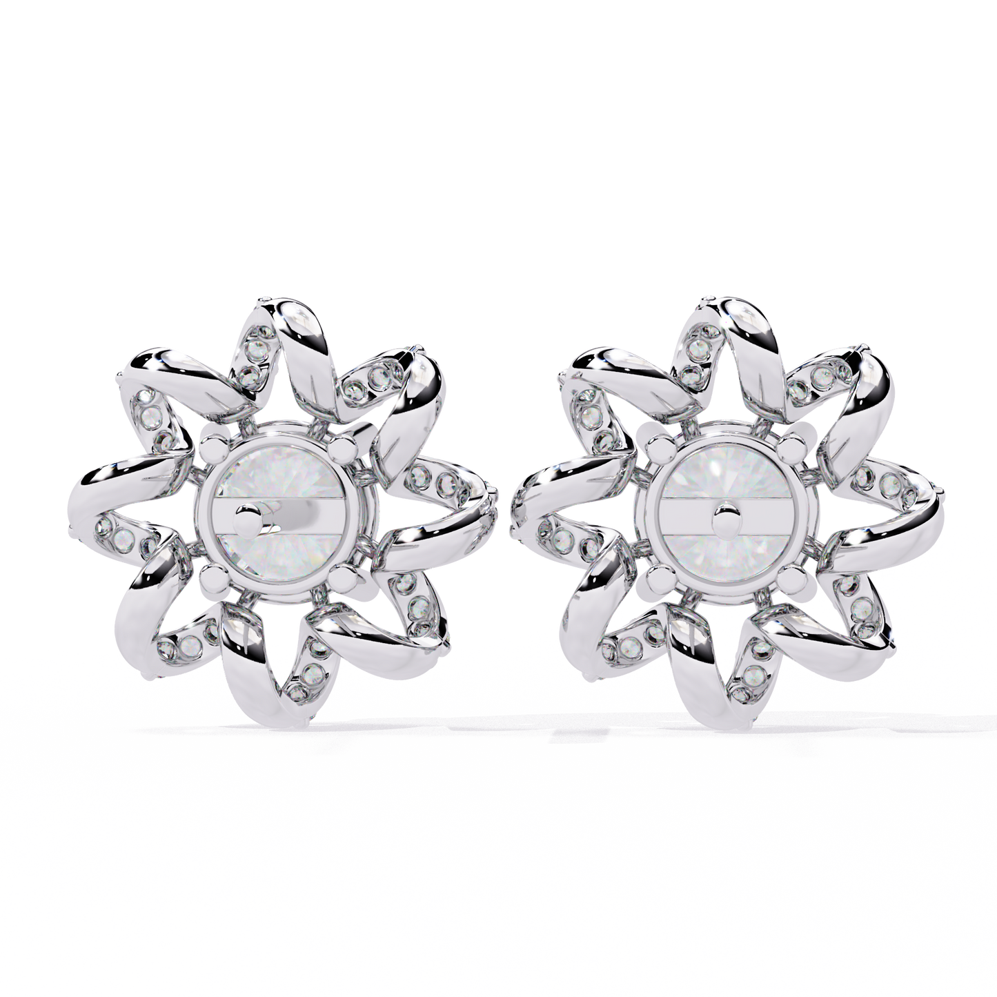 solstice ribbon sunburst lab grown diamond studs