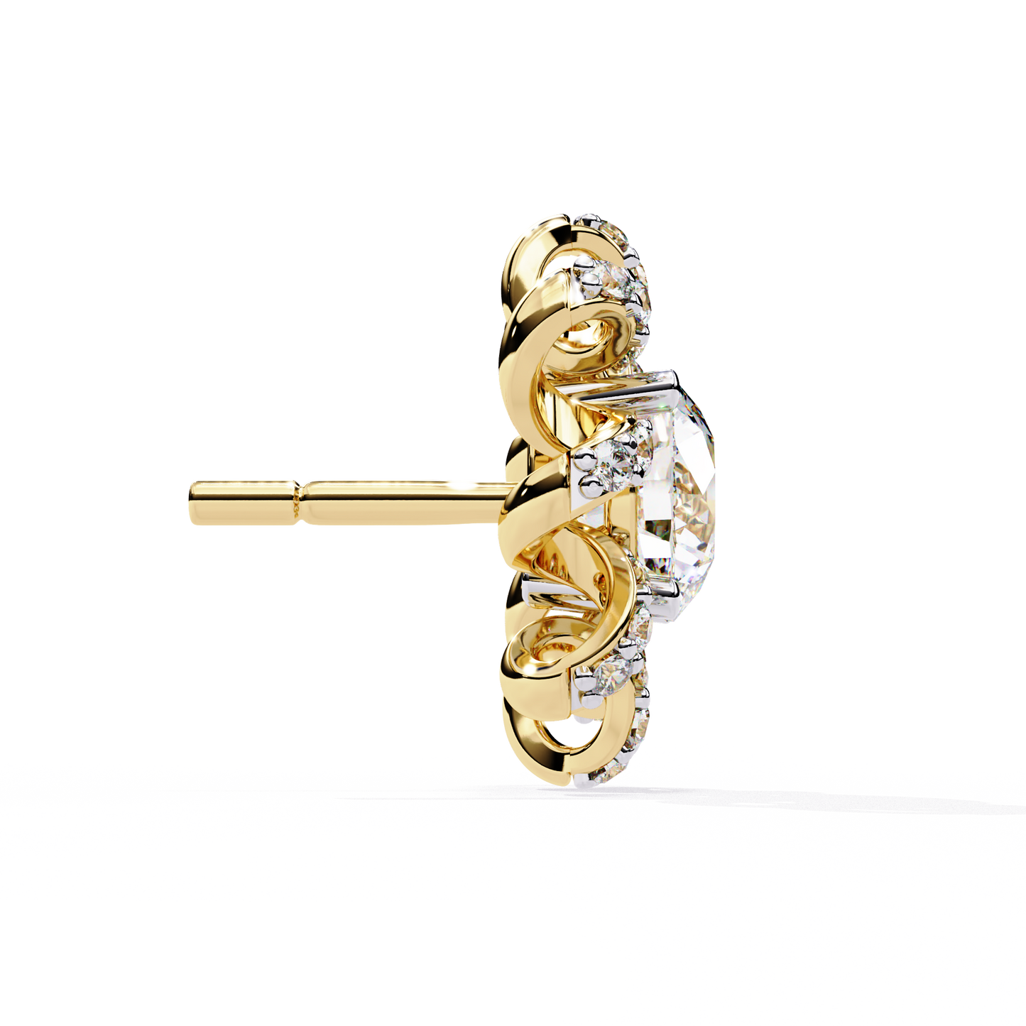 solstice ribbon sunburst lab grown diamond studs