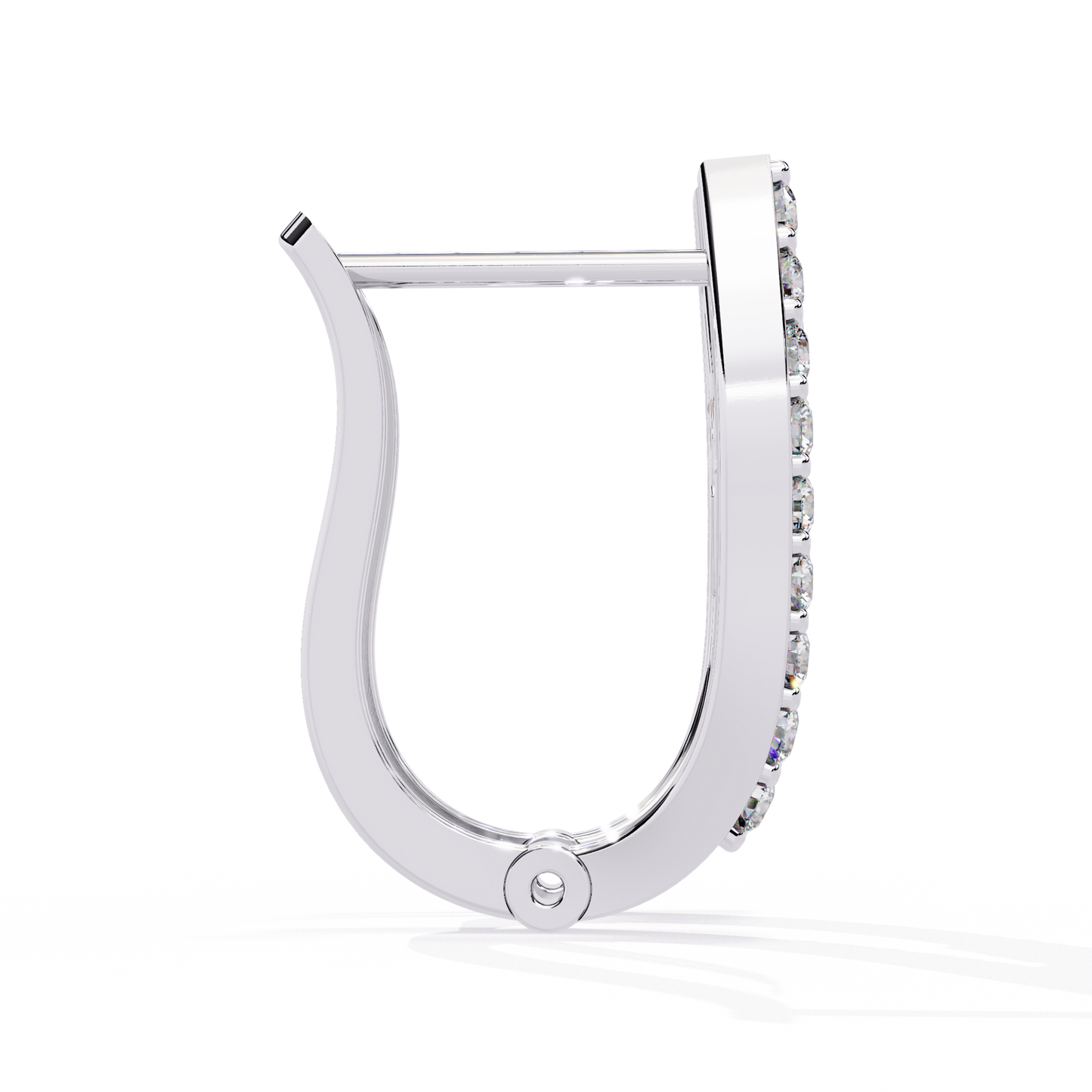 latitude baguette & round lab grown diamond huggie earrings
