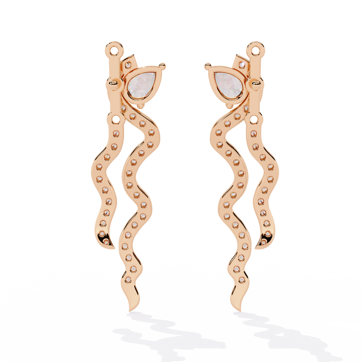 venya serpentine pear lab grown diamond drop earrings