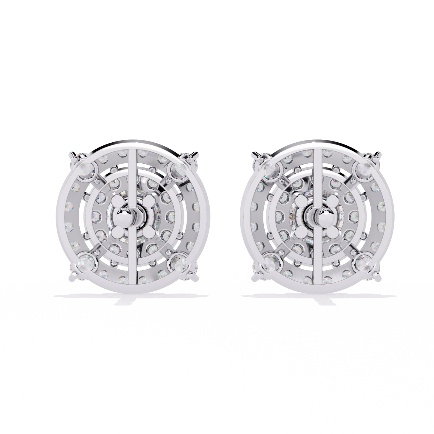 blossom double halo floral lab grown diamond studs