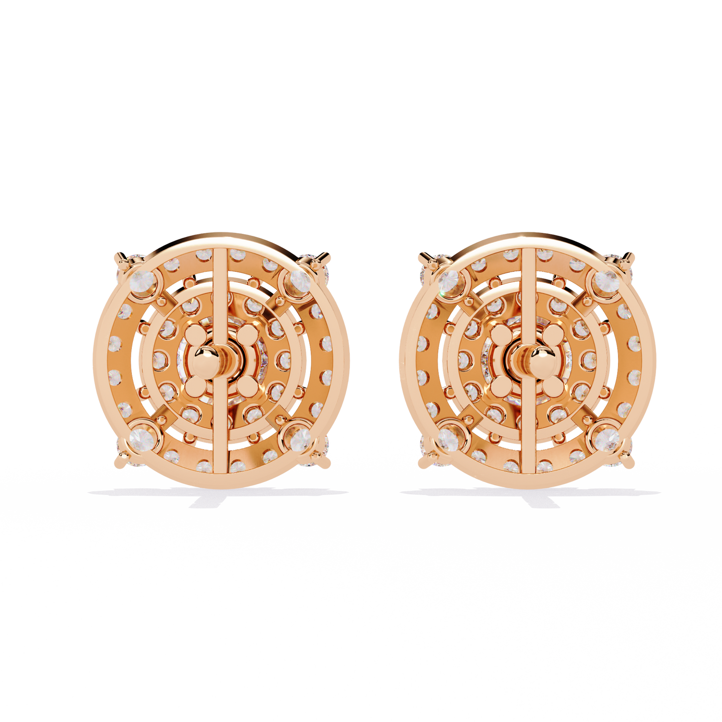 blossom double halo floral lab grown diamond studs