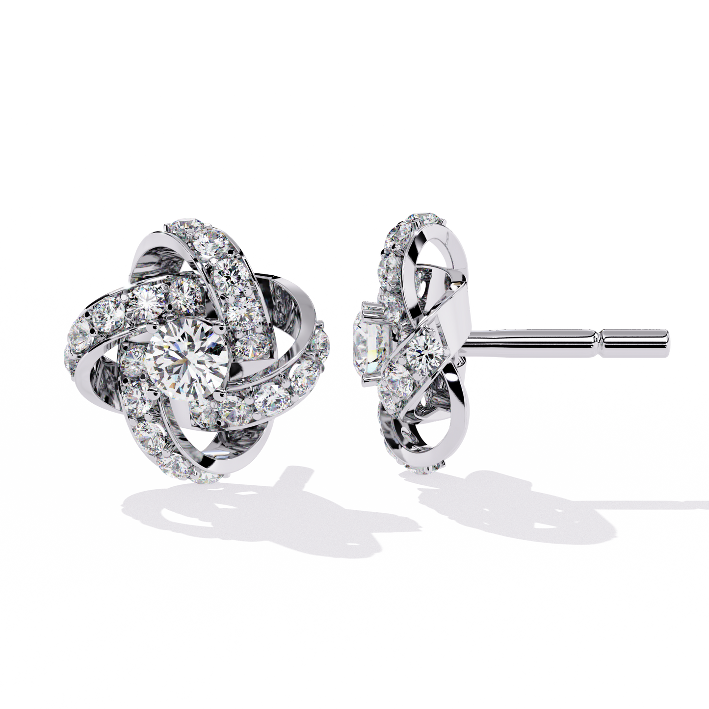 eternal knot lab grown diamond studs