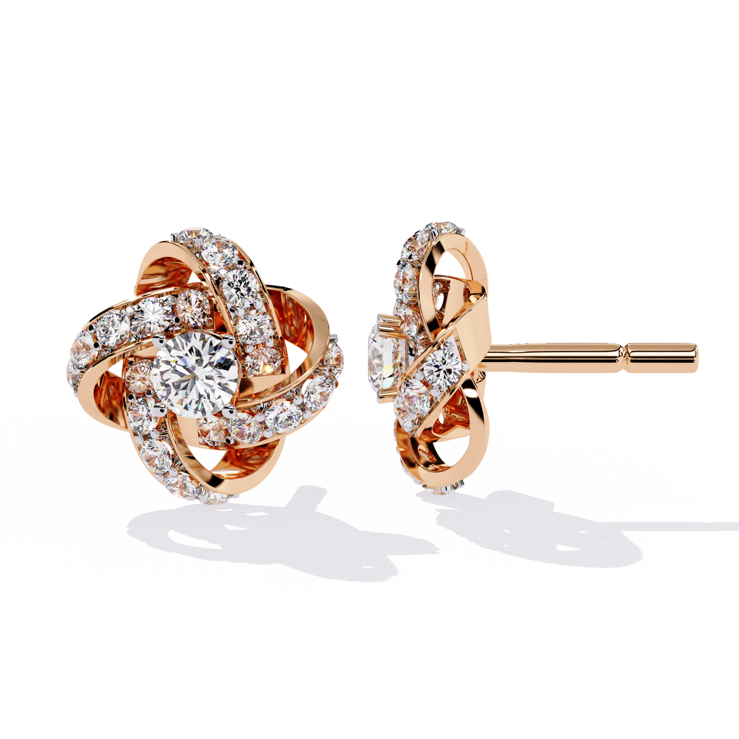 eternal knot lab grown diamond studs