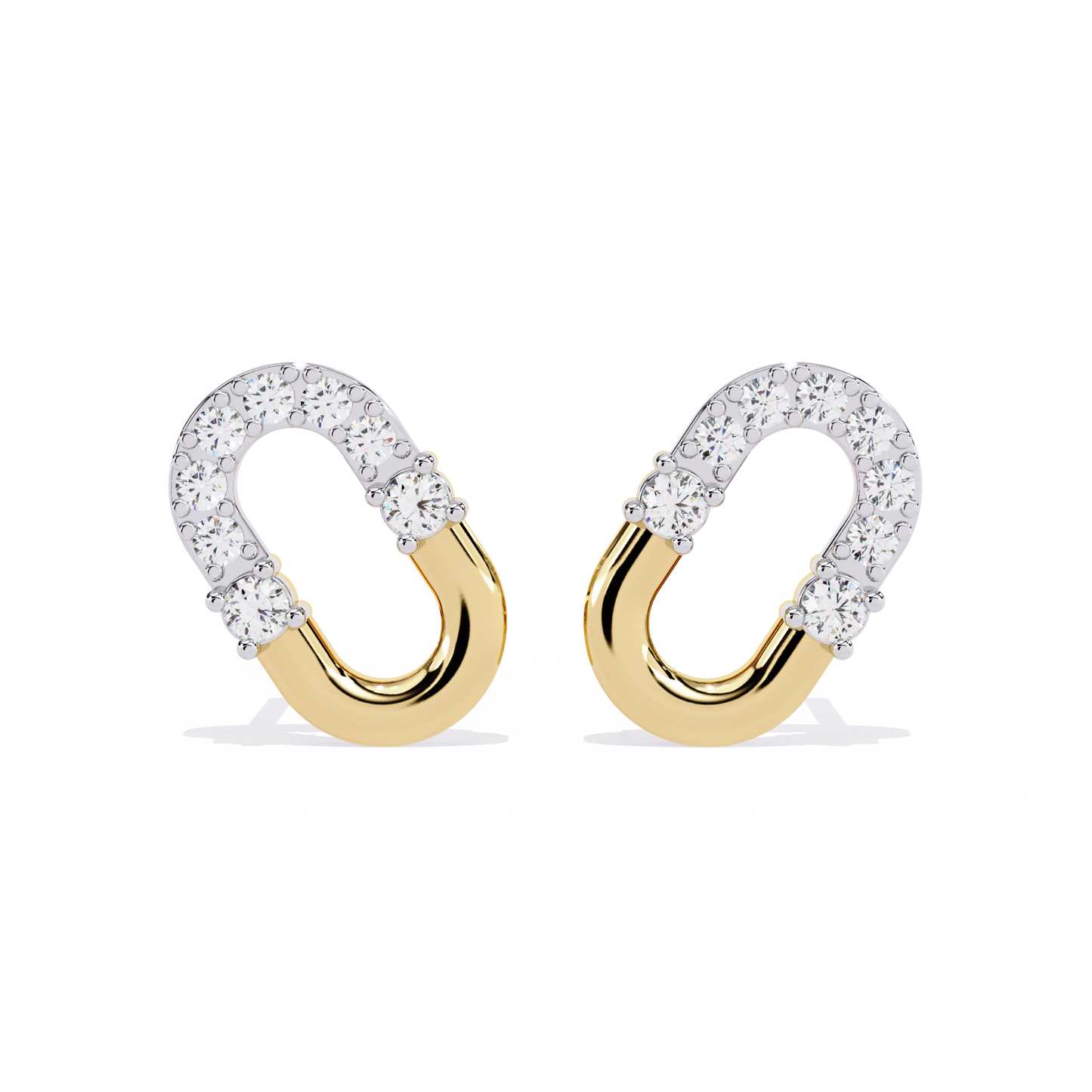 urbane link oval lab grown diamond studs