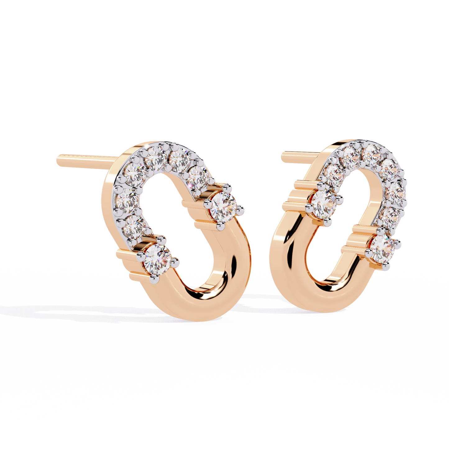 urbane link oval lab grown diamond studs