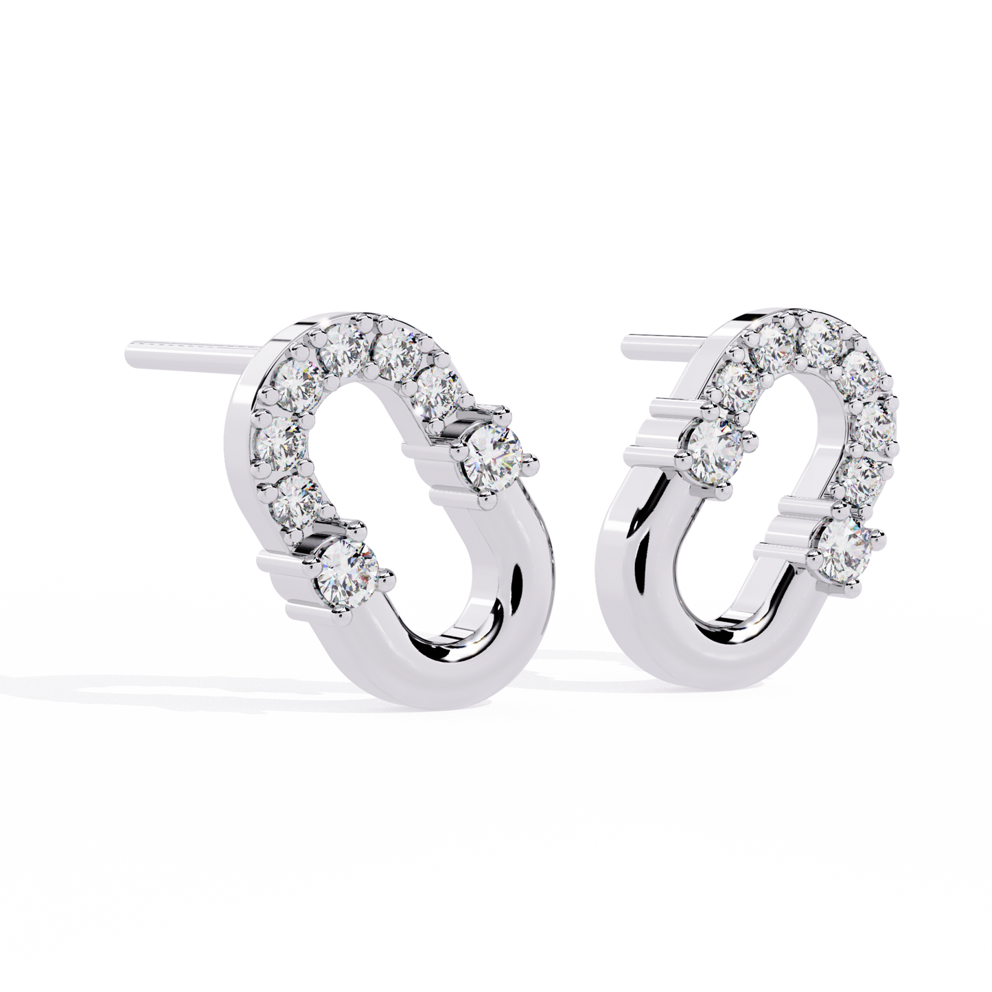 urbane link oval lab grown diamond studs