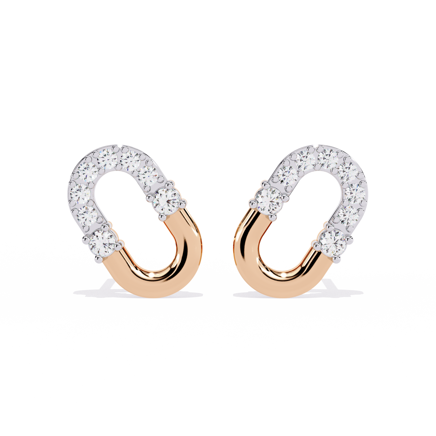 urbane link oval lab grown diamond studs