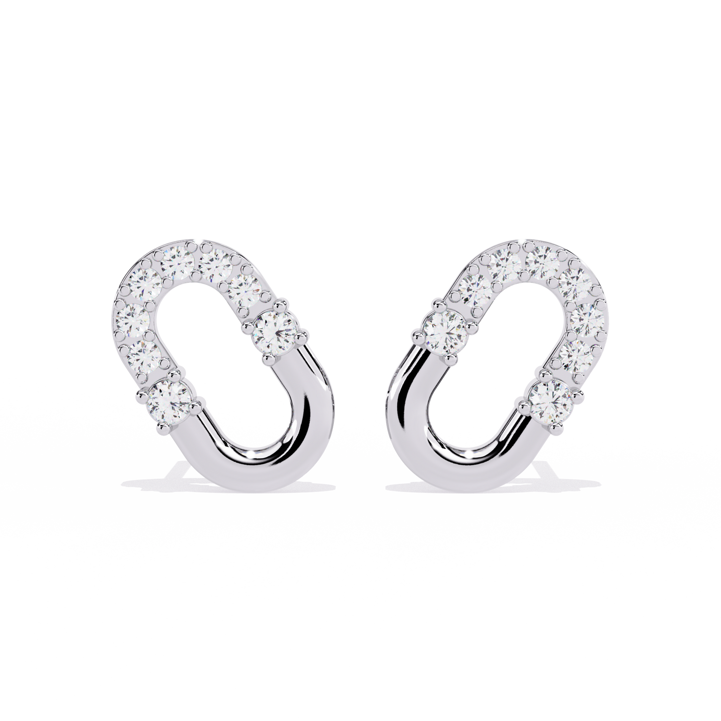 urbane link oval lab grown diamond studs