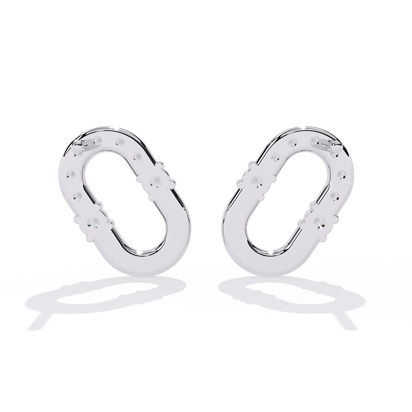 urbane link oval lab grown diamond studs