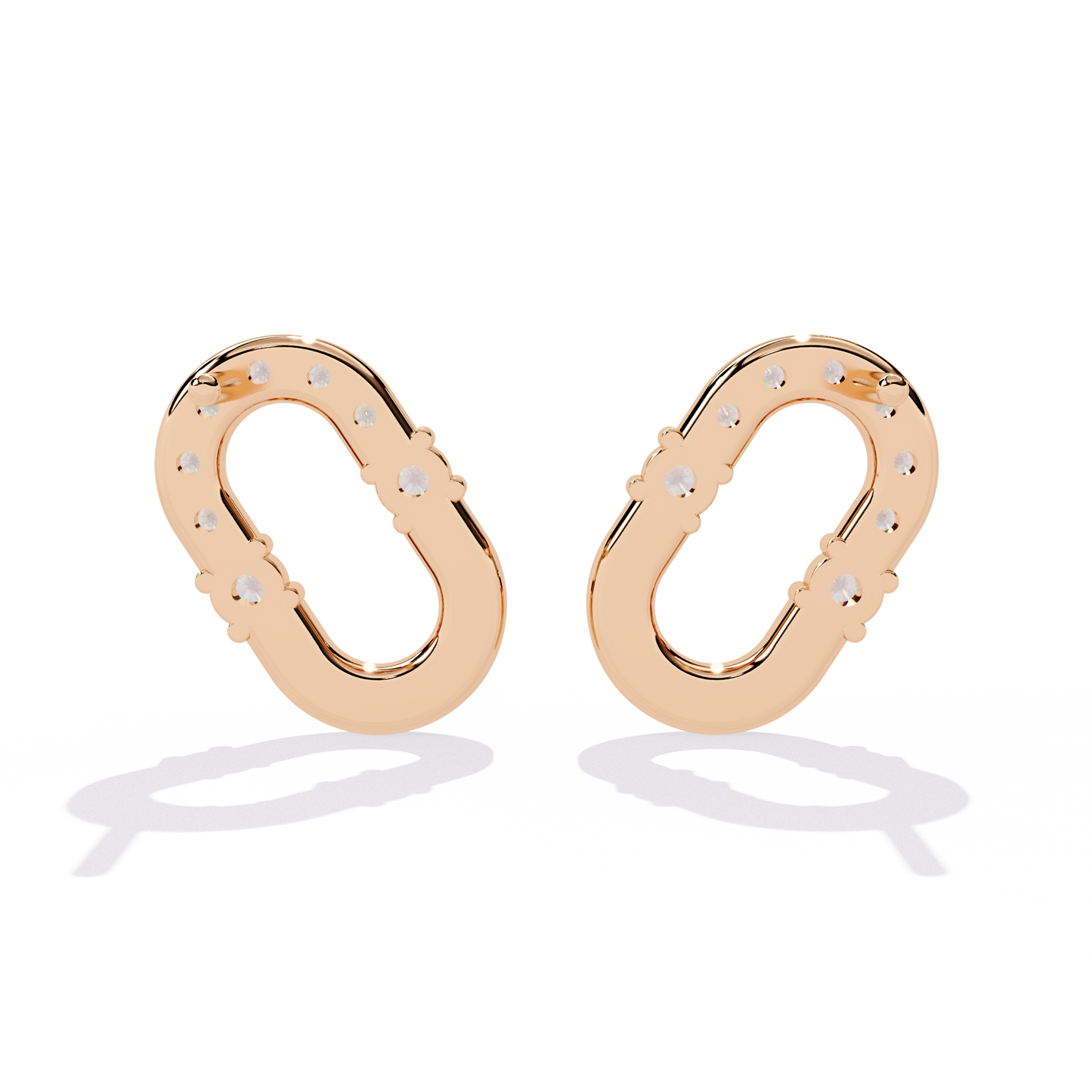 urbane link oval lab grown diamond studs