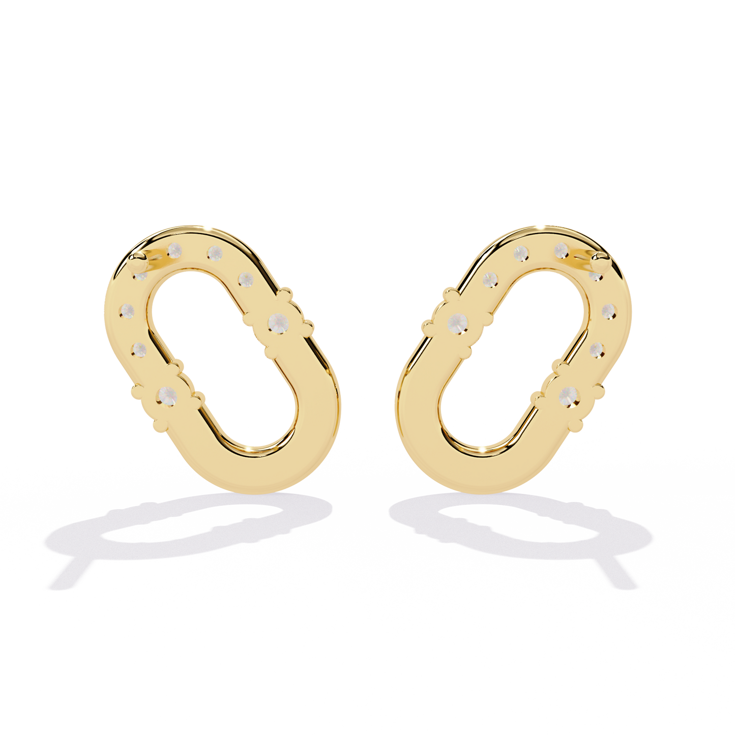 urbane link oval lab grown diamond studs