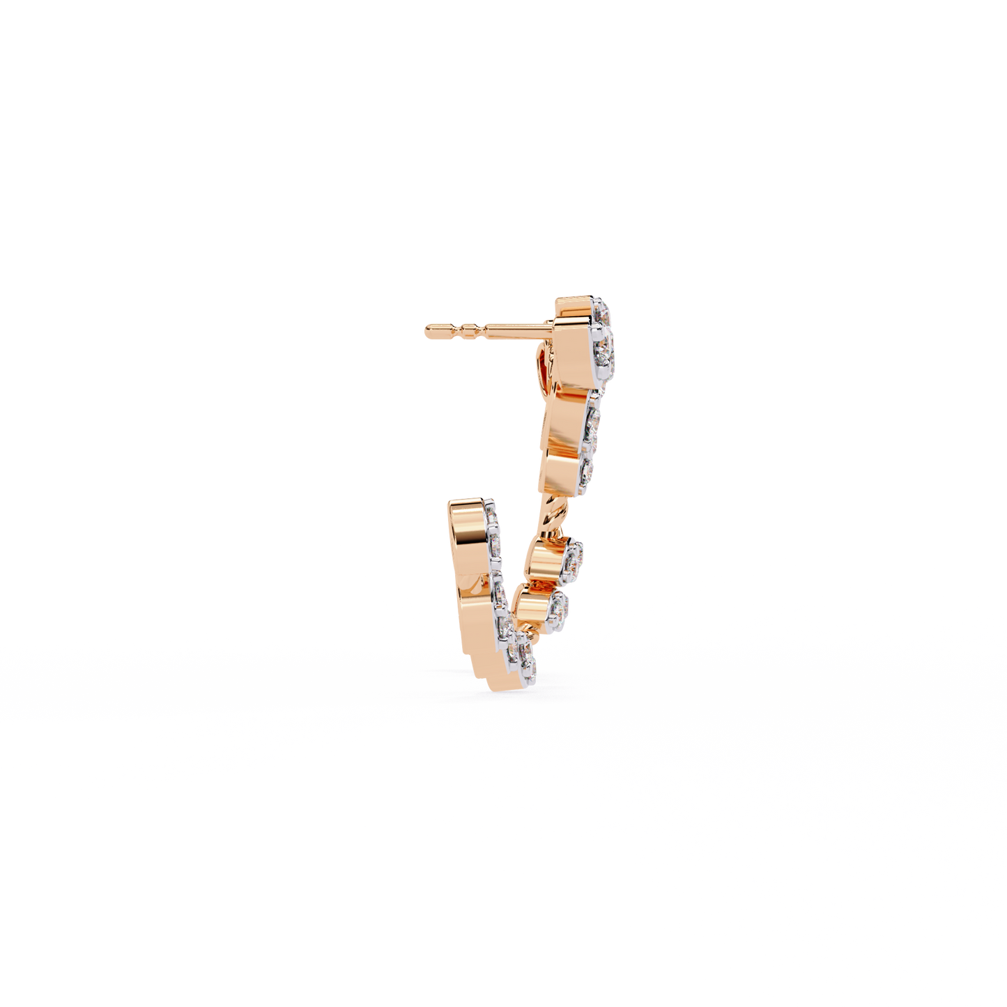 vine marquise cluster lab grown diamond hoops