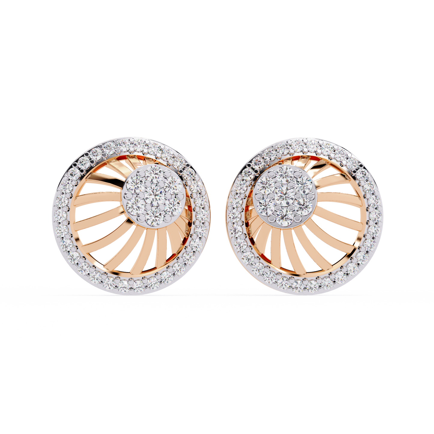 radiance sunburst cluster lab grown diamond studs