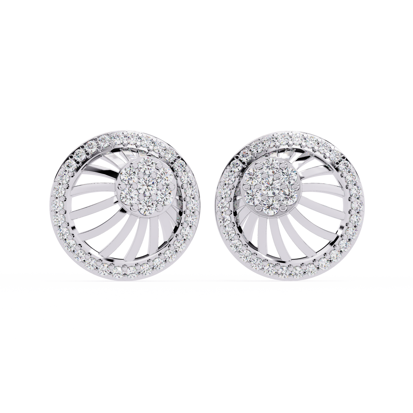 radiance sunburst cluster lab grown diamond studs