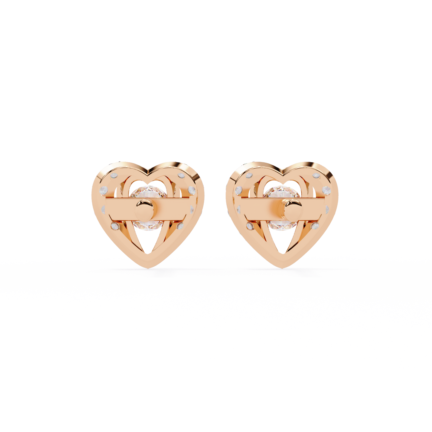 radiant heart halo lab grown diamond studs