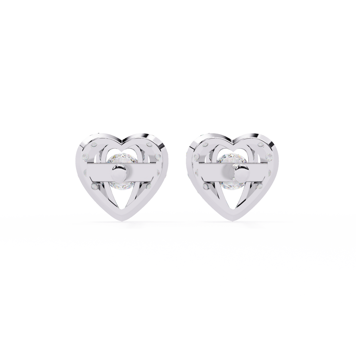 radiant heart halo lab grown diamond studs