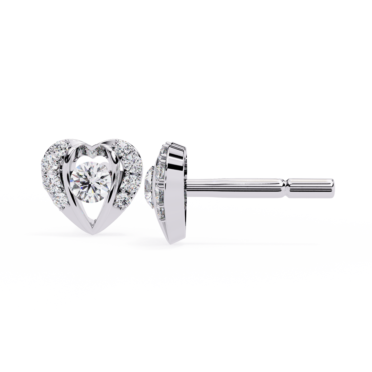 radiant heart halo lab grown diamond studs