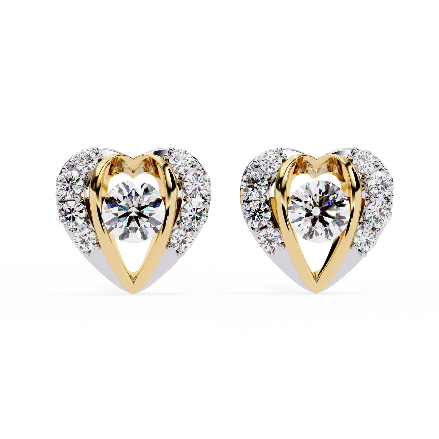 radiant heart halo lab grown diamond studs