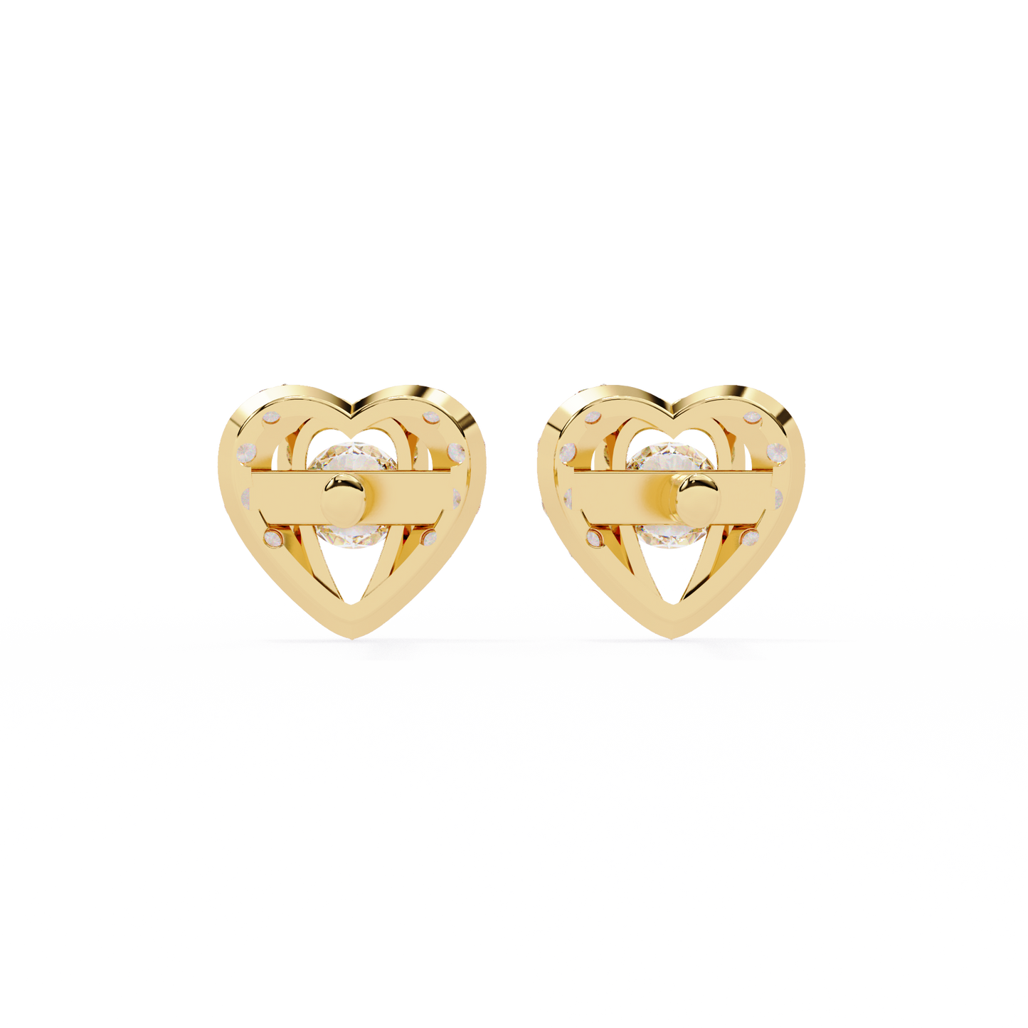 radiant heart halo lab grown diamond studs