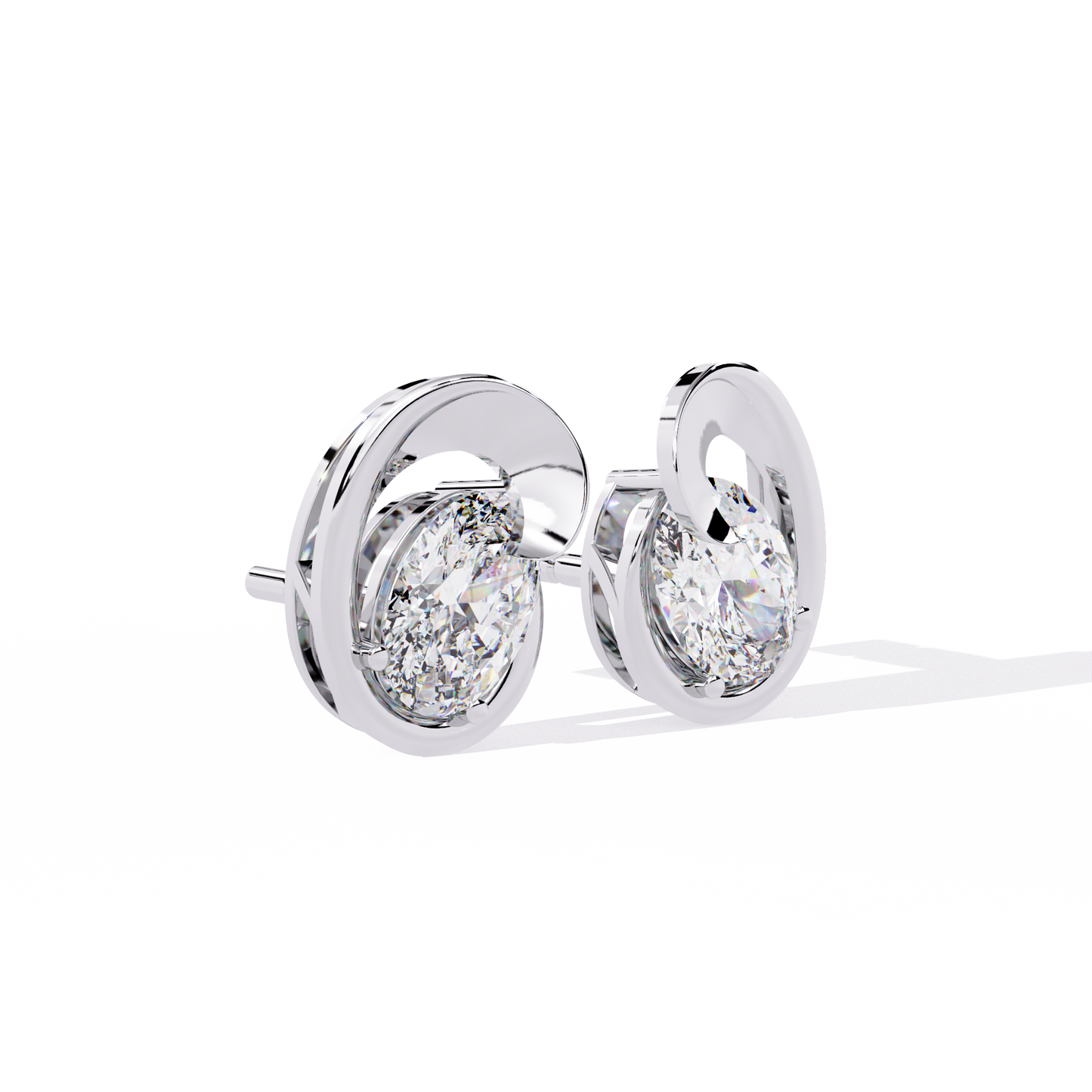 aura swirl pear solitaire lab grown diamond studs