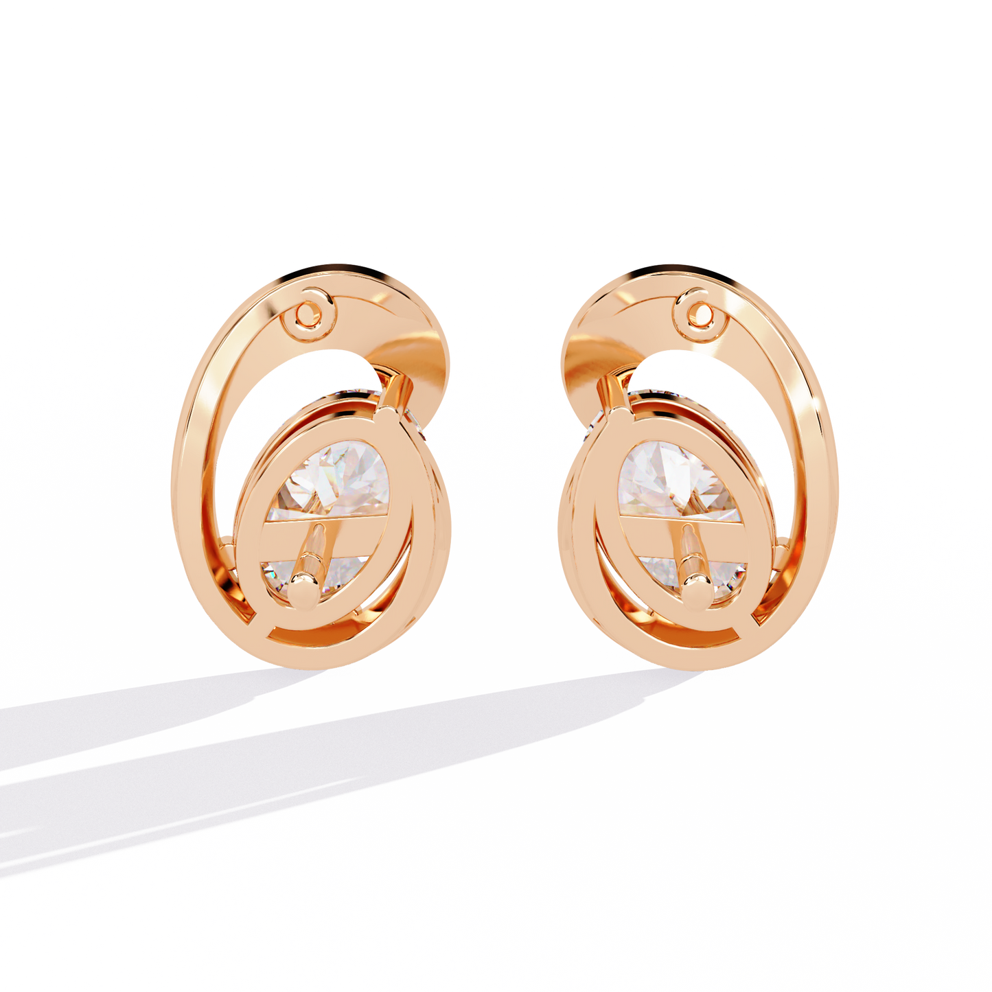 aura swirl pear solitaire lab grown diamond studs